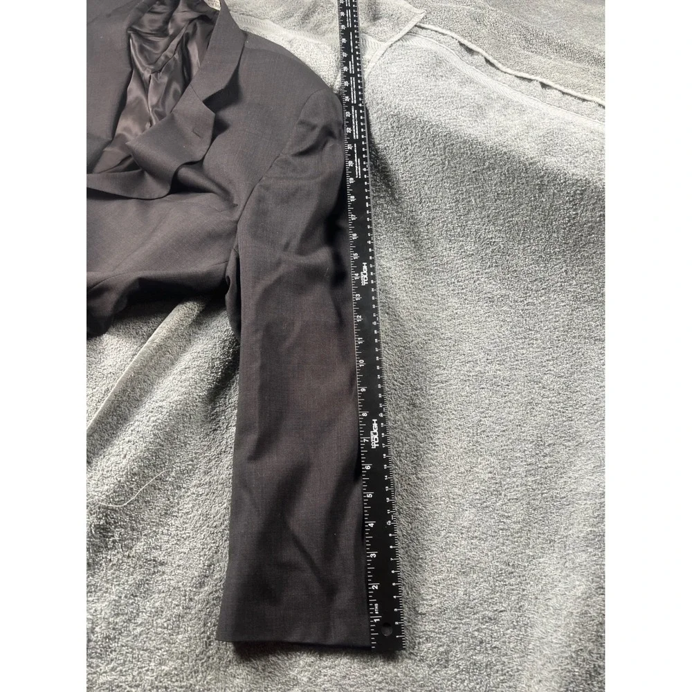 Mens Charcoal Gray Wool‎ Blend Blazer Suit Jacket Size 42 Long